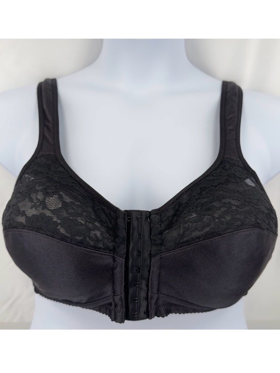 Comfort Choice Other - Comfort Choice Easy Enhancer Bra 44B Black Front Close Wireless Lace NWT